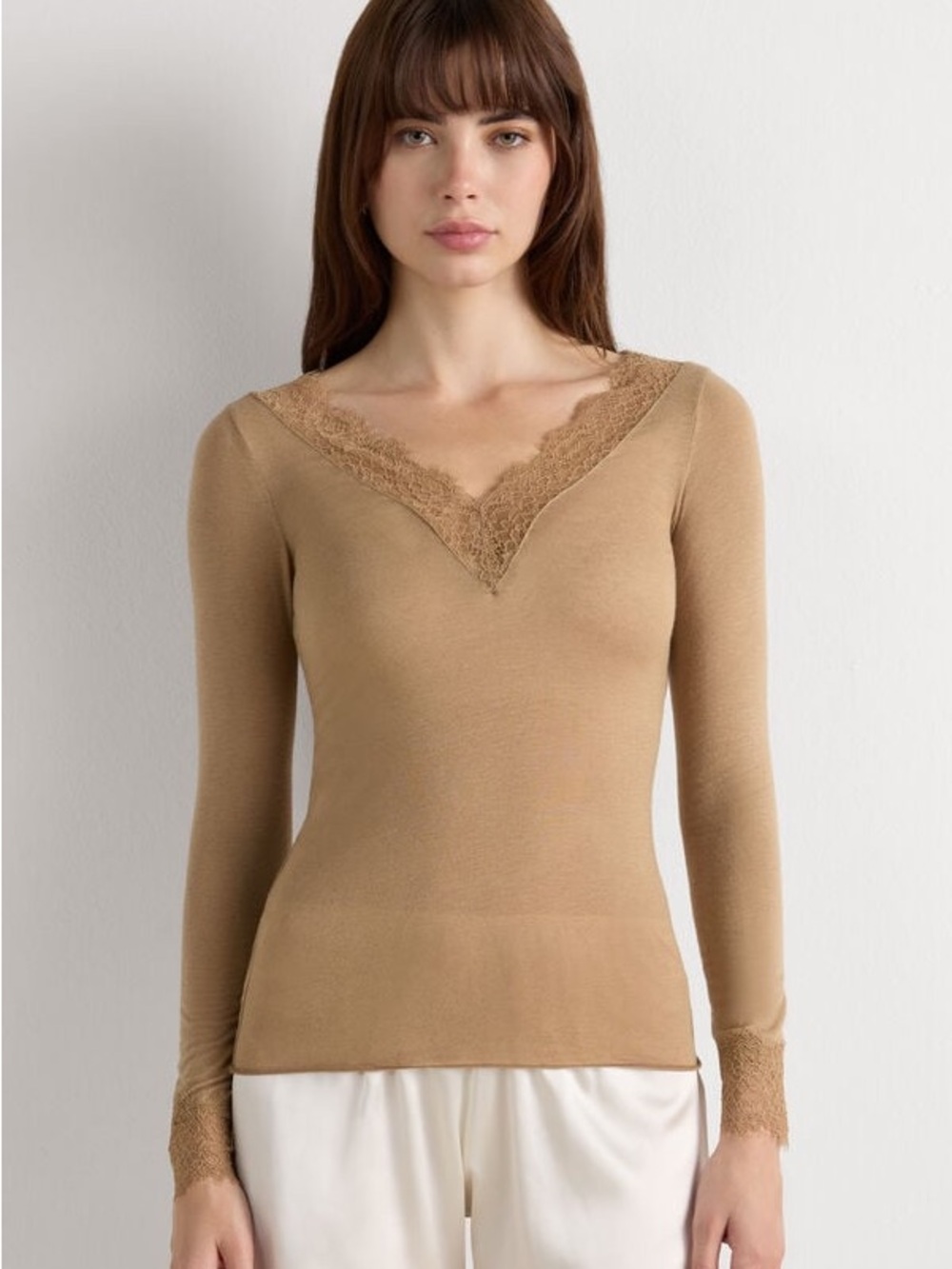 Modal Cashmere Ultralight Long Lace Shirt